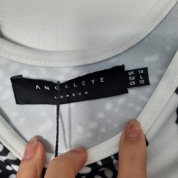 Angel Eye London, black and white dress size L - Picture 5 of 5